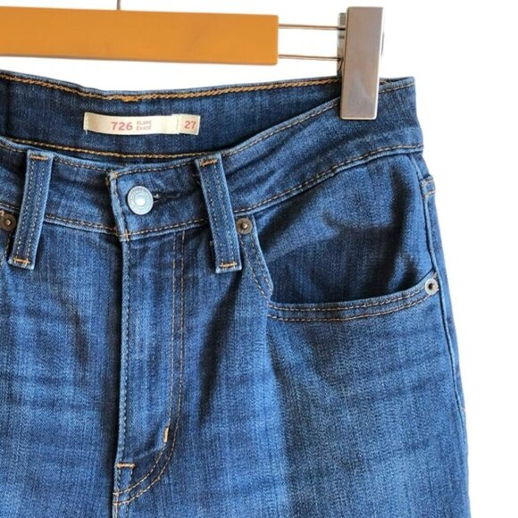 Levi’s 726 High Rise Flare Jeans Black Size 27 - Picture 14 of 14